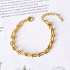 Wholesale Jewelry Simple Style U Shape 304 Stainless Steel 18K Gold Plated Plating Chain Bracelets Earrings Necklace