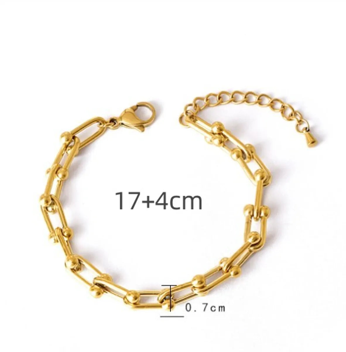 Wholesale Jewelry Simple Style U Shape 304 Stainless Steel 18K Gold Plated Plating Chain Bracelets Earrings Necklace