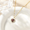 Titanium Steel Simple Style Plating Heart Shape Zircon Pendant Necklace
