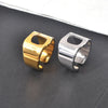 Titanium Steel Simple Style Solid Color Hollow Out Inlay Zircon Open Rings