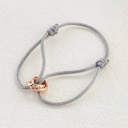 Copper Simple Style Knitting Solid Color Bracelets