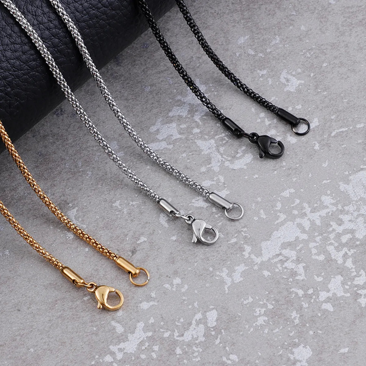 Titanium Steel Simple Style Solid Color Plating Necklace