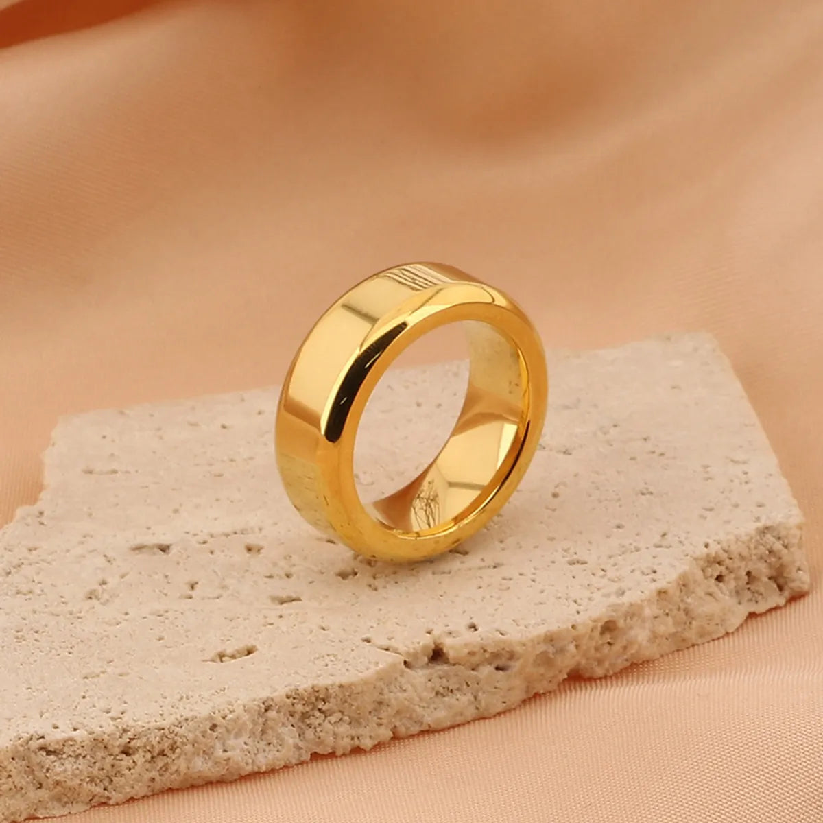 Titanium Steel Simple Style Solid Color Rings