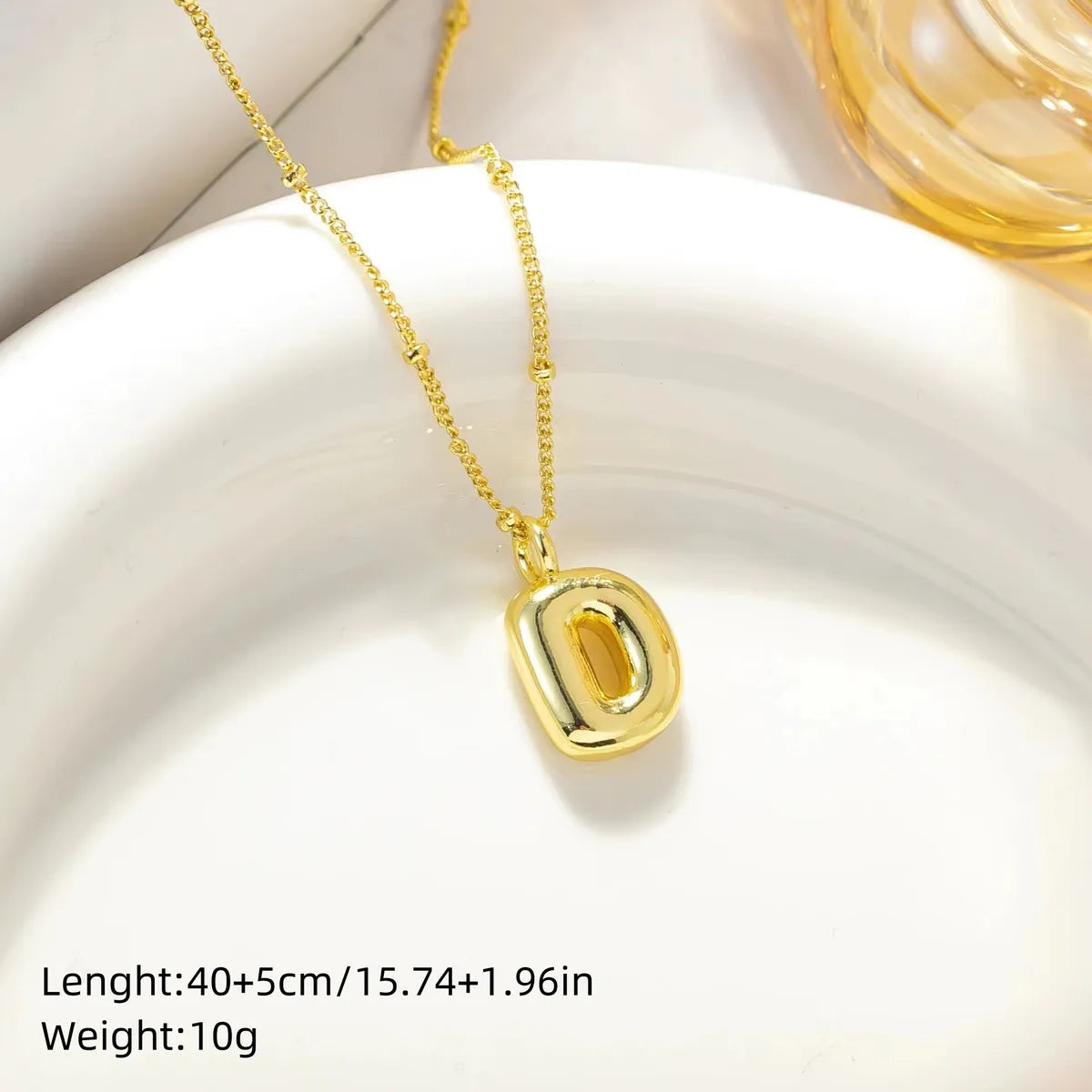 Wholesale Simple Style Streetwear Letter Copper K Gold Plated Pendant Necklace