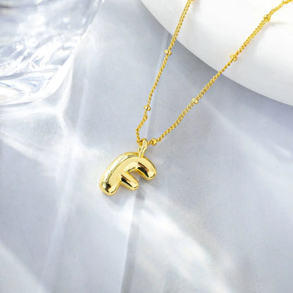 Wholesale Simple Style Streetwear Letter Copper K Gold Plated Pendant Necklace