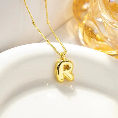 Wholesale Simple Style Streetwear Letter Copper K Gold Plated Pendant Necklace