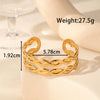 Titanium Steel Simple Versatile Hollow Pattern Ring And Adjustable Bracelet With Electroplating