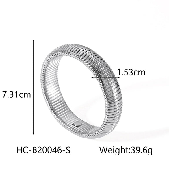 Titanium Steel Singlelayer Elastic Snake Chain Bracelet Geometric Diamond Style