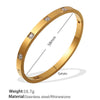 316L Stainless Steel Sixpointed Star Buckle Bracelet 18K Goldplated With Zircon