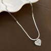 Titanium Steel Snake Bone Chain Necklace With Geometry Pendant For Women Real Gold Plating