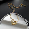 Titanium Steel Snake Bone Chain Necklace With Geometry Pendant For Women Real Gold Plating