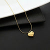 Titanium Steel Snake Bone Chain Necklace With Geometry Pendant For Women Real Gold Plating