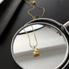 Titanium Steel Snake Bone Chain Necklace With Geometry Pendant For Women Real Gold Plating