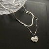 Titanium Steel Snake Bone Chain Necklace With Geometry Pendant For Women Real Gold Plating