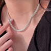 Titanium Steel Snake Bone U Shaped Necklace Polished Unisex Fashion Design