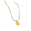 Titanium Steel Snake Chain Four Leaf Flower Geometric Style Electroplated Unisex Necklace