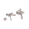 Titanium Steel Snake Cross Inlaid Zircon Couple Earrings