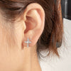 Titanium Steel Snake Cross Inlaid Zircon Couple Earrings