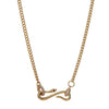 Titanium Steel Snake Pendant Necklace With Geometric Pattern Retro Style Electroplated