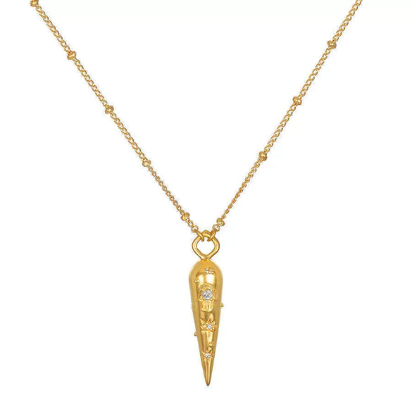 Titanium Steel Snake Pendant Necklace With Geometric Pattern Retro Style Electroplated