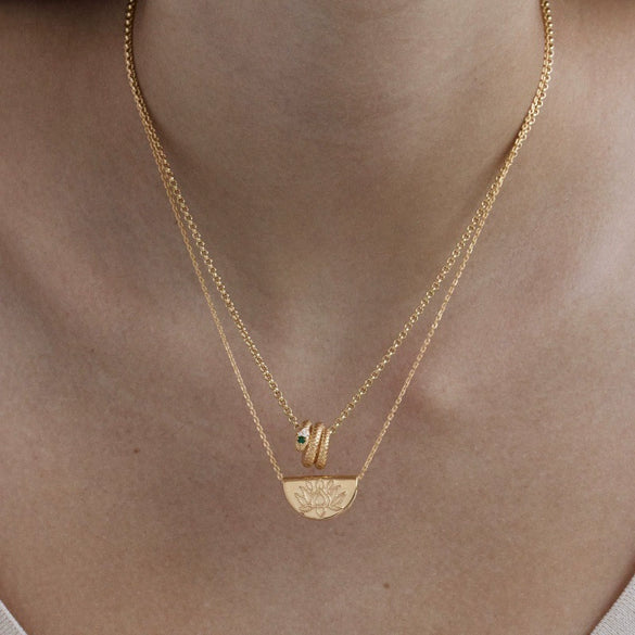 Titanium Steel Snake Pendant Necklace With Geometric Pattern Retro Style Electroplated