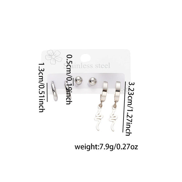 Titanium Steel Snakeshaped Electroplated Women's Light Luxury Style Earrings