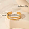 Titanium Steel Snakeshaped Ginkgo Leaf Cold Style Simple Allmatch Opening Adjustable Bracelet Electroplated