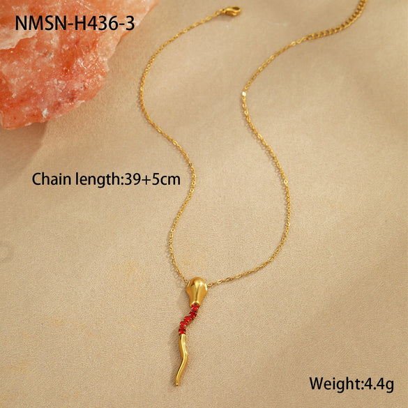 Titanium Steel Snakeshaped Jewelry With Constellation And Zodiac Patterns Electroplated For Women