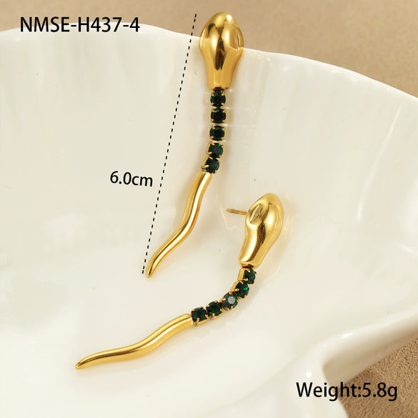 Titanium Steel Snakeshaped Jewelry With Constellation And Zodiac Patterns Electroplated For Women