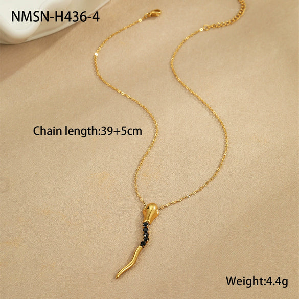 Titanium Steel Snakeshaped Jewelry With Constellation And Zodiac Patterns Electroplated For Women