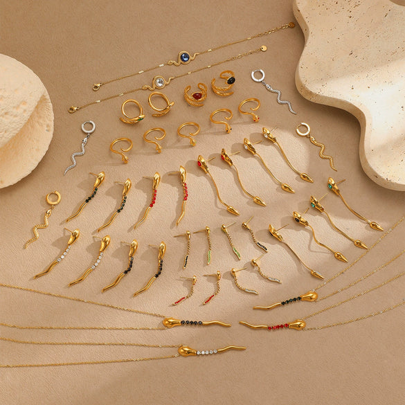 Titanium Steel Snakeshaped Jewelry With Constellation And Zodiac Patterns Electroplated For Women