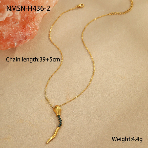 Titanium Steel Snakeshaped Jewelry With Constellation And Zodiac Patterns Electroplated For Women