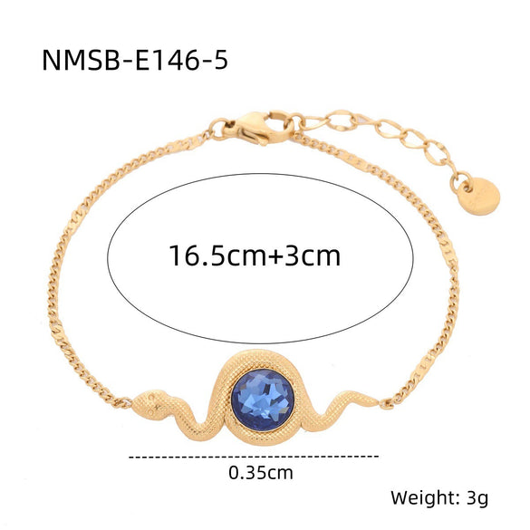 Titanium Steel Snakeshaped Jewelry With Constellation And Zodiac Patterns Electroplated For Women