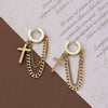 Titanium Steel Snakeshaped Leaf Chain Pendant Earrings For Women