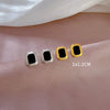 Titanium Steel Square Agate Minimalistic Electroplating Geometric Unisex Earrings