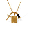 316L Stainless Steel Square Cross Combination Pendant Necklace With Electroplating Fashion Style For Women