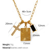 316L Stainless Steel Square Cross Combination Pendant Necklace With Electroplating Fashion Style For Women