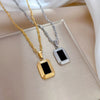 Titanium Steel Square Geometric Style Electroplated Fashion Necklace
