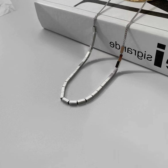 Titanium Steel Square Non Fading Hip Hop Necklace For Men And Women Trendy Personality Sweater Chain Accessories