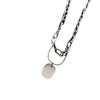Titanium Steel Square Snake Bone Chain Double Layer Overlapping Collarbone Necklace With Geometric Pattern Light Luxury Style Jewelry For Female