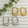 Titanium Steel Square Thread Ushaped Geometric Ear Stud Earrings Electroplated With Gold