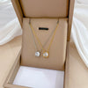 Titanium Steel Square Zircon Geometric Normcore Style Electroplating Necklace Unisex Accessory