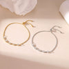 Titanium Steel Stacked Bracelet Geometric Inlaid Zircon Electroplated Light Luxury Women's Jewelry