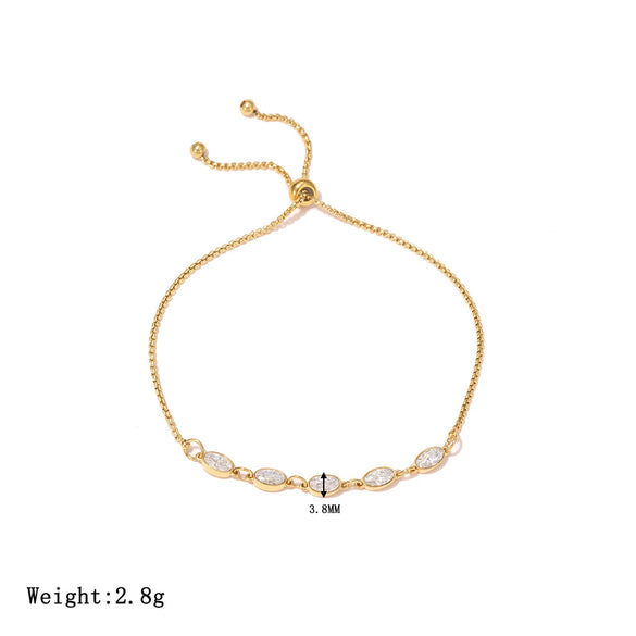 Titanium Steel Stacked Bracelet Geometric Inlaid Zircon Electroplated Light Luxury Women's Jewelry