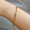 Titanium Steel Stacked Electroplated Gold Bead Chain Women's Minimalist Bracelet