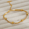 Titanium Steel Stacked Electroplated Gold Bead Chain Women's Minimalist Bracelet