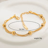 Titanium Steel Stacked Electroplated Gold Bead Chain Women's Minimalist Bracelet