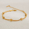 Titanium Steel Stacked Electroplated Gold Bead Chain Women's Minimalist Bracelet