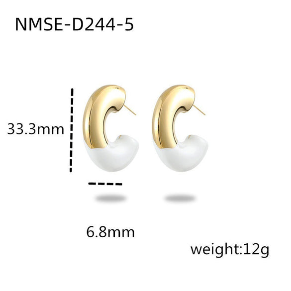 Titanium Steel Stainless Steel C Shape Electroplated Fashion Light Luxury Women's Earrings