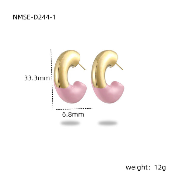 Titanium Steel Stainless Steel C Shape Electroplated Fashion Light Luxury Women's Earrings